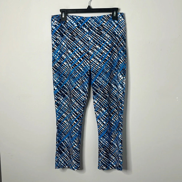 Jude Connally Lucia Blue Abstract Cropped Pants - Picture 1 of 5